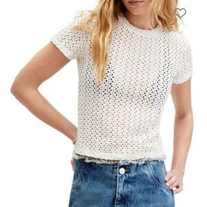 All Saints Karma Stevie Crochet Top Size small 4
